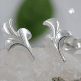 Stecker 9x6mm kleine Blüte glänzend Silber 925