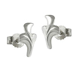 Stecker 9x6mm kleine Blüte glänzend Silber 925