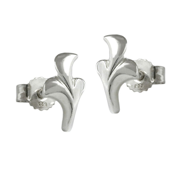 Stecker 9x6mm kleine Blüte glänzend Silber 925