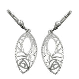 Ohrbrisur Ohrhänger Ohrringe 41x12mm filigranes Muster rhodiniert oval Silber 925