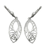 Ohrbrisur Ohrhänger Ohrringe 41x12mm filigranes Muster rhodiniert oval Silber 925