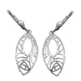 Ohrbrisur Ohrhänger Ohrringe 41x12mm filigranes Muster rhodiniert oval Silber 925