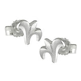 Stecker 7x6mm kleine Blüte mattiert Silber 925