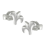 Stecker 7x6mm kleine Blüte mattiert Silber 925