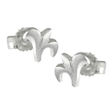 Stecker 7x6mm kleine Blüte mattiert Silber 925