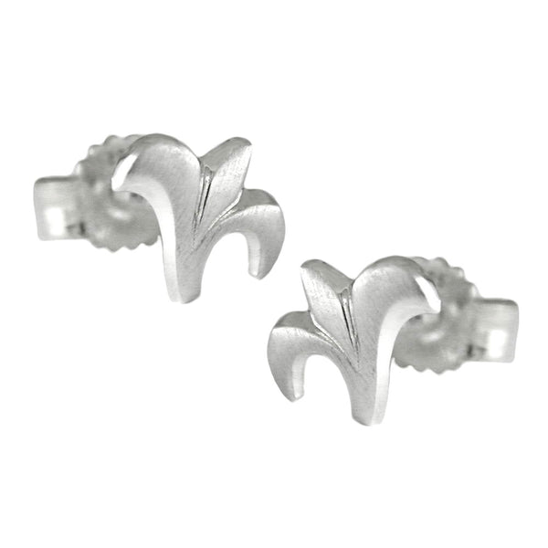 Stecker 7x6mm kleine Blüte mattiert Silber 925