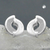 Stecker, 2 Halbkreise, matt-glzd, 925