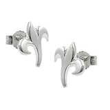 Stecker 9x8mm kleine Blüte mattiert Silber 925