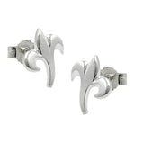 Stecker 9x8mm kleine Blüte mattiert Silber 925