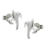 Stecker 9x8mm kleine Blüte mattiert Silber 925