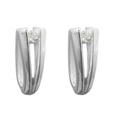 Creole 16x6mm Klappscharnier mit Zirkonia Silber 925