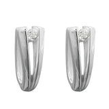 Creole 16x6mm Klappscharnier mit Zirkonia Silber 925