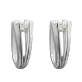 Creole 16x6mm Klappscharnier mit Zirkonia Silber 925