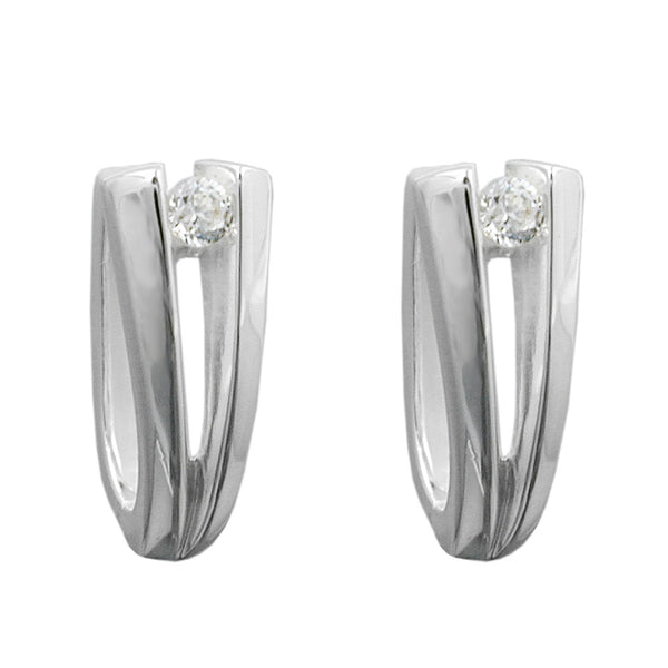 Creole 16x6mm Klappscharnier mit Zirkonia Silber 925