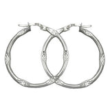 Creole 29x2mm Bügelverschluss diamantiert rhodiniert Silber 925