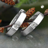 Creole 12x2mm Klappscharnier Zirkonia weiß rhodiniert Silber 925