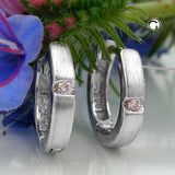 Creole 12x2mm Klappscharnier Zirkonia rosa rhodiniert Silber 925