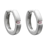 Creole 12x2mm Klappscharnier Zirkonia rosa rhodiniert Silber 925