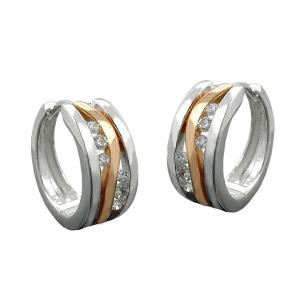 Creole, bicolor mit Zirkonia, Silber 925