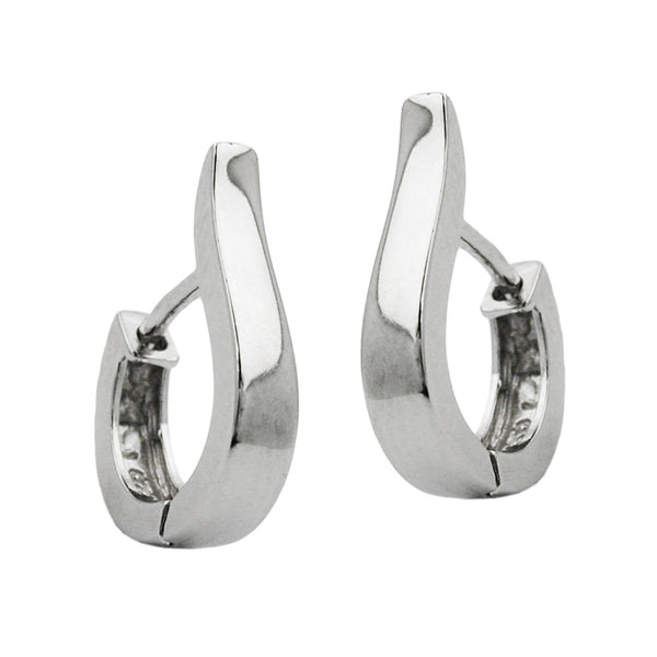 Creole 14x3mm Klappscharnier glänzend rhodiniert Silber 925