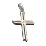 Anhänger, Kreuz, bicolor, Silber 925