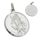 Anhänger 30mm Medaille Christophorus matt-glänzend Silber 925