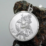 Anhänger 30mm Medaille Christophorus matt-glänzend Silber 925