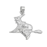 Anhänger 24x22mm Hexe glänzend Silber 925