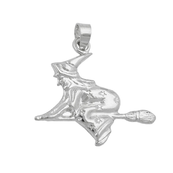 Anhänger 24x22mm Hexe glänzend Silber 925