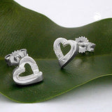 Stecker, Herz mit Zirkonia, Silber 925