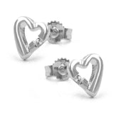 Stecker, Herz mit Zirkonia, Silber 925