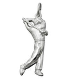 Anhänger 27x12mm Golfspieler rhodiniert Silber 925