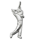 Anhänger 27x12mm Golfspieler rhodiniert Silber 925