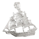 Anhänger 24x21x5mm großes Segelschiff Silber 925