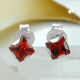 Stecker, 4, orange-CZ Viereck, 925