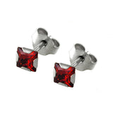 Stecker, 4, orange-CZ Viereck, 925