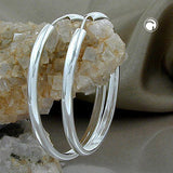 Creole 53/43mm oval Drahtcreole mit Steckverschluss Silber 925