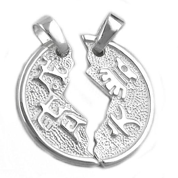 Anhänger Doppelanhänger 22mm chinesische Münze Silber 925