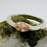 Ring, CZ oval, topas, 925
