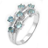 Ring, 7x synth Aquamarin, 925