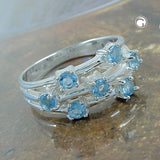 Ring, 7x synth Aquamarin, 925