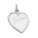 Anhänger, Herz - Je t- aime, Silber 925