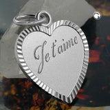 Anhänger, Herz - Je t- aime, Silber 925