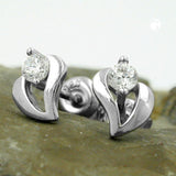 Stecker, Zirkonia gefasst, Silber 925
