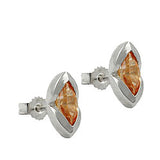 Stecker 11x6mm Zirkonia topas gefärbt spitzoval Silber 925