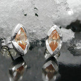 Stecker 11x6mm Zirkonia topas gefärbt spitzoval Silber 925