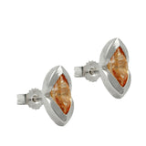 Stecker 11x6mm Zirkonia topas gefärbt spitzoval Silber 925