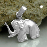 Anhänger, Elefant si-glzd, hohl, 925