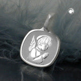 Anhänger16x15mm betender Engel glänzend Silber 925