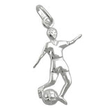 Anhänger 26x15mm Fußballer mit Ball Silber 925